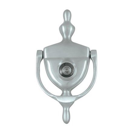 PATIOPLUS Door Knocker-Viewer, Satin Chrome - Solid PA2667086